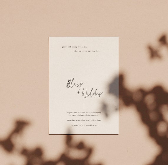 Love Quotes Wedding Invitation Modern Wedding Invitation Etsy