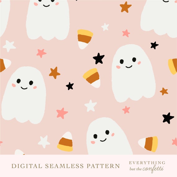 Cute Ghosts Digital Seamless Repeating Pattern Design | Etsy