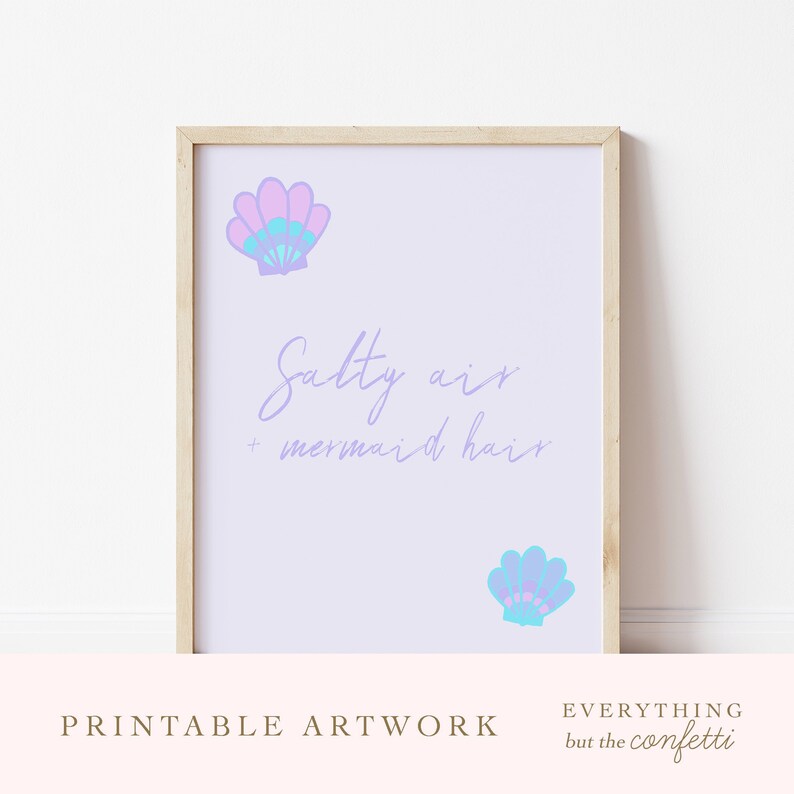 Salty Air and Mermaid Hair Digital Artwork for Kids - Etsy