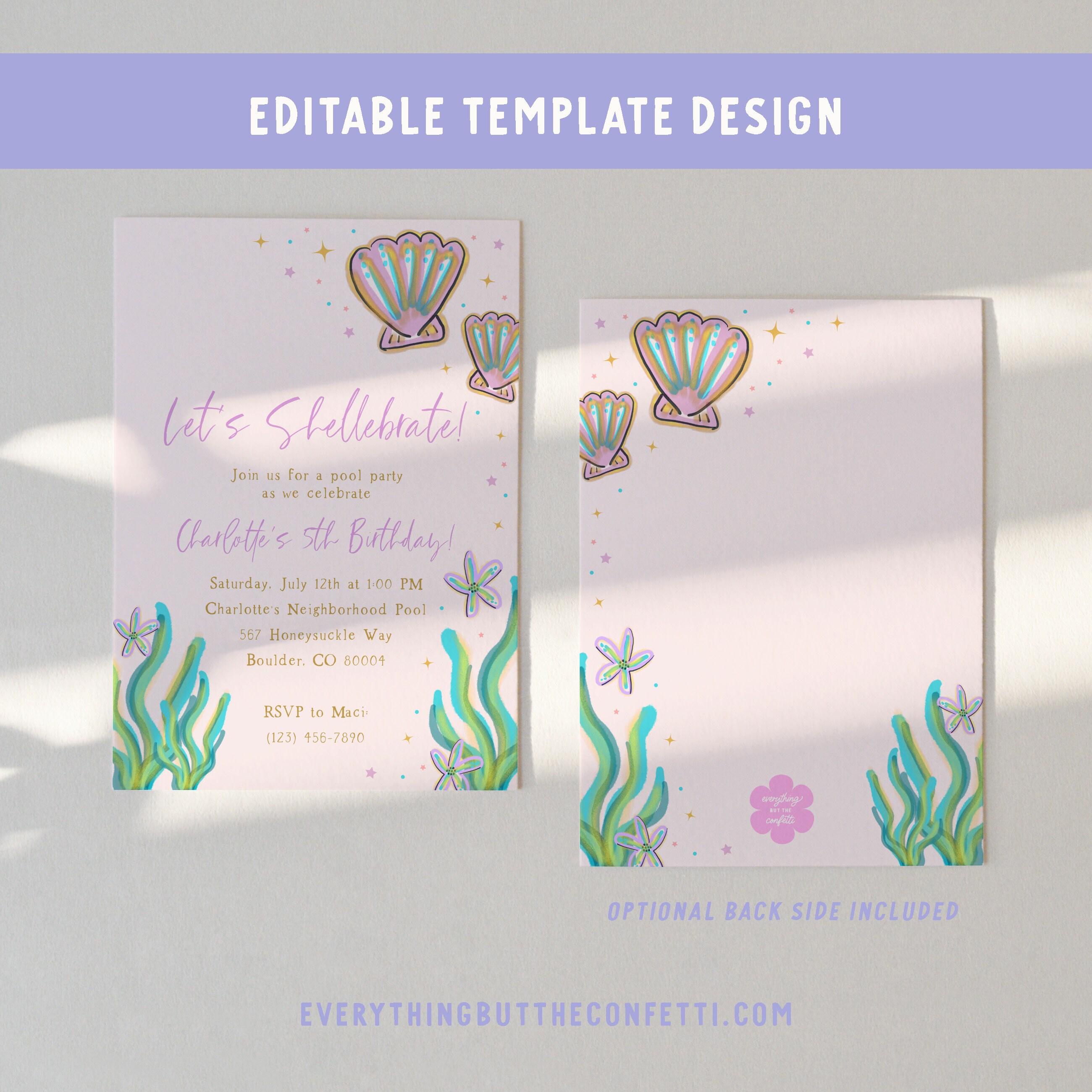 Let's Shell-e-brate Party Invitation Template Shellebrate - Etsy