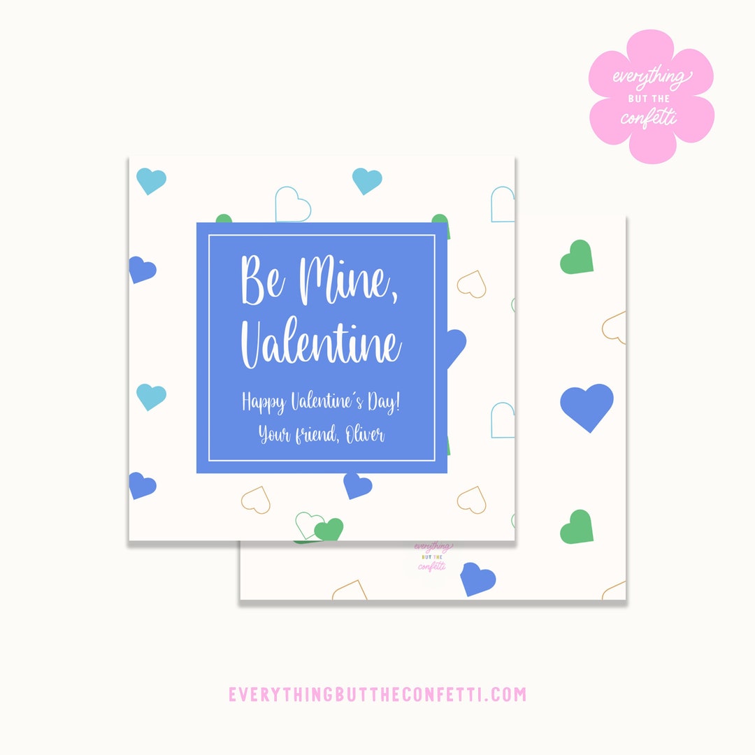Printable Valentine for Kids, Cute Boy Valentine Printable, Editable ...