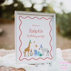 Party Animals Editable Printable Party Sign Template, Animal Party ...