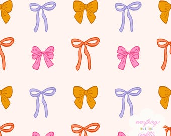 Bögen Seamless Pattern, Rapportmuster-Design mit Bögen, Mehrfarbige Bögen Rapportmuster, niedliche Muster Coquette Girly Pink, Bögen Muster