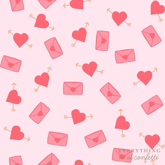 Valentine's Day Seamless Pattern, Cute Valentines Repeat Pattern Design,  Instant Download, Patterns for Fabric, Hearts Pattern, Love Pattern 