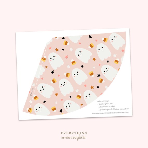 Cute Ghosts Halloween Party Hat Template, Printable Party Hat, Halloween Party Printables for Kids, DIY Party Hat, Halloween Decor DIY