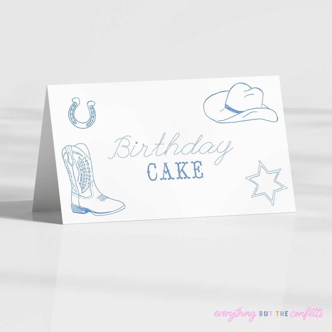 First Rodeo Printable Food Tent Label Template, Rodeo Birthday Editable ...
