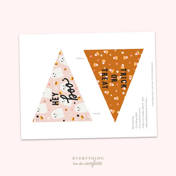 Halloween Pennant Flag Printables, Printable Halloween Pennant Flags, Pennant Flags for Halloween, Printables for Kids, Halloween Decor DIY