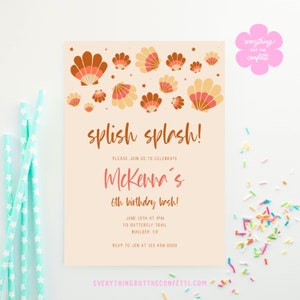 Boho Seashells Party Invitation Template, Under the Sea Invitation, Birthday Party Printables ...