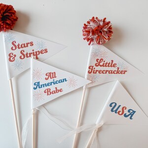 4th of July Pennant Flags, America Flags, DIY Pennant Flags for Kids, Printable Pennant Flags, Instant Download, Cute Pennant Flags for Kids