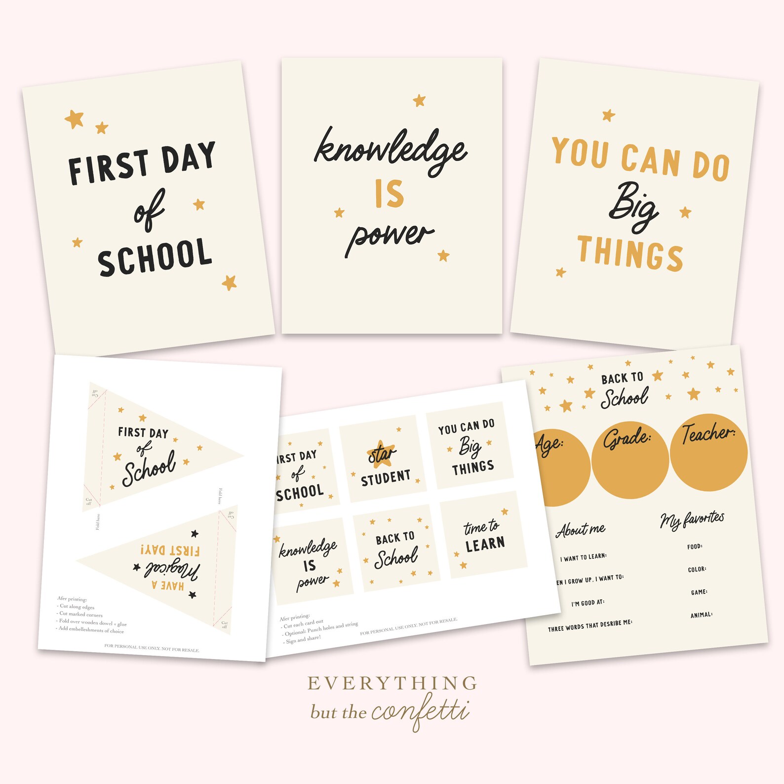 Back to School Printables Bundle, Activity Bundle for Kids, First Day ...