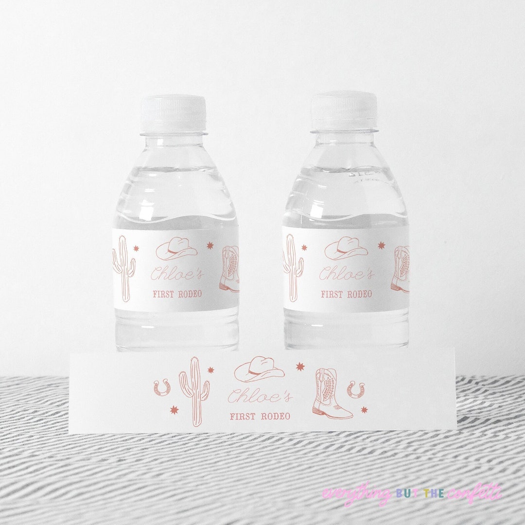 First Rodeo Water Bottle Label Template, Printable Rodeo Water Bottle ...