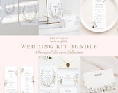 Whimsical Garden Wedding Kit Bundle, Wildflowers Wedding Printables, Wedding Invitations Bundle, Wedding Templates Bundle, Templates Kit