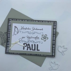 Gutscheinkarte zur Konfirmation zum Personalisieren