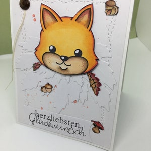 Gebrtstagskarte mit einem Fuchs