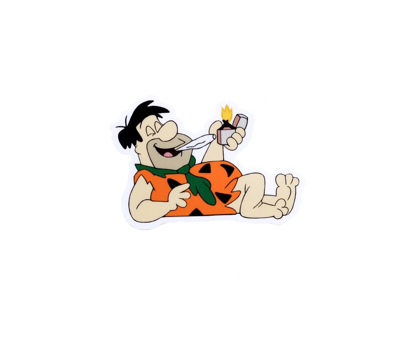 Fred Flintstone Sticker Stoner Gifts Weed Stickers Etsy