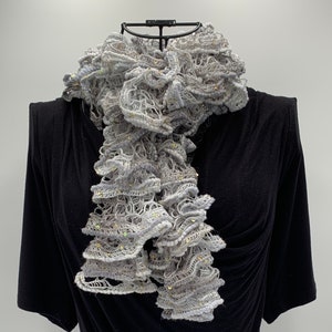 Ruffle Scarf - Gray Sequins