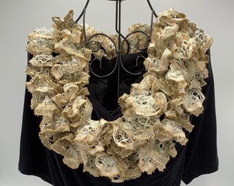 Ruffle Scarf - Golden Sequins