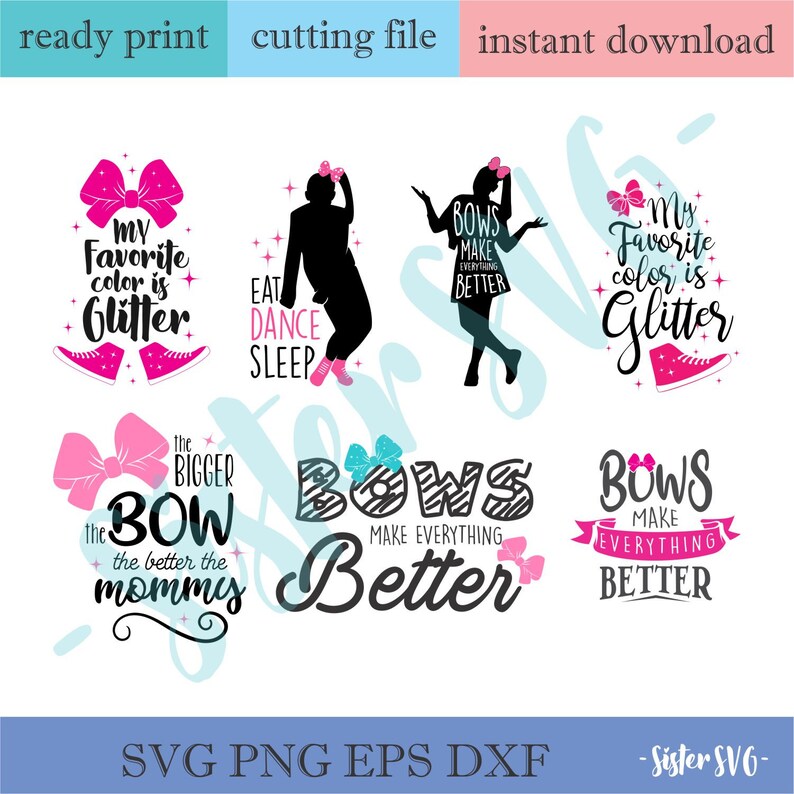 Download Bows Svg Bundle Clip Art My Favorite Color Is Glitter Svg Cutting File Bows Make Everything