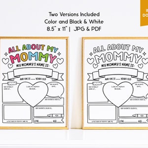 All About Mommy Coloring Page Printable | All About My Mommy ...