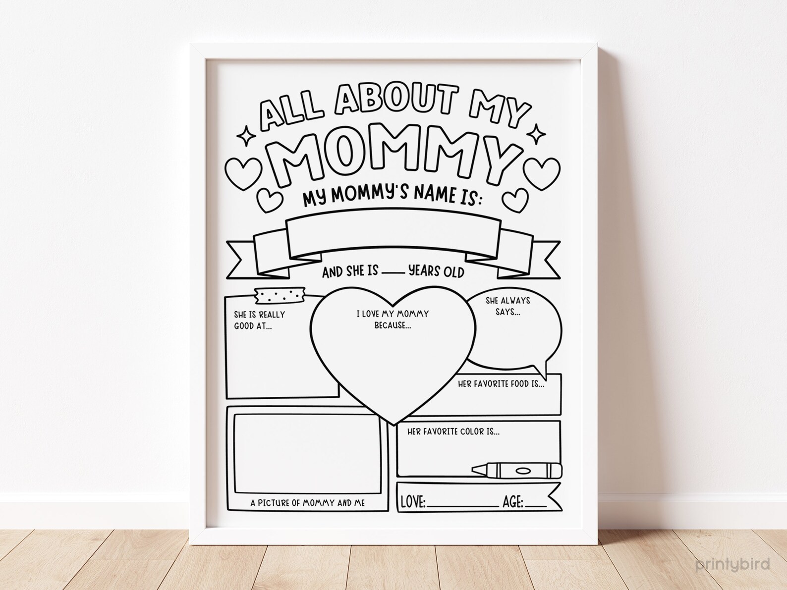 All About Mommy Coloring Page Printable All About My Mommy ...