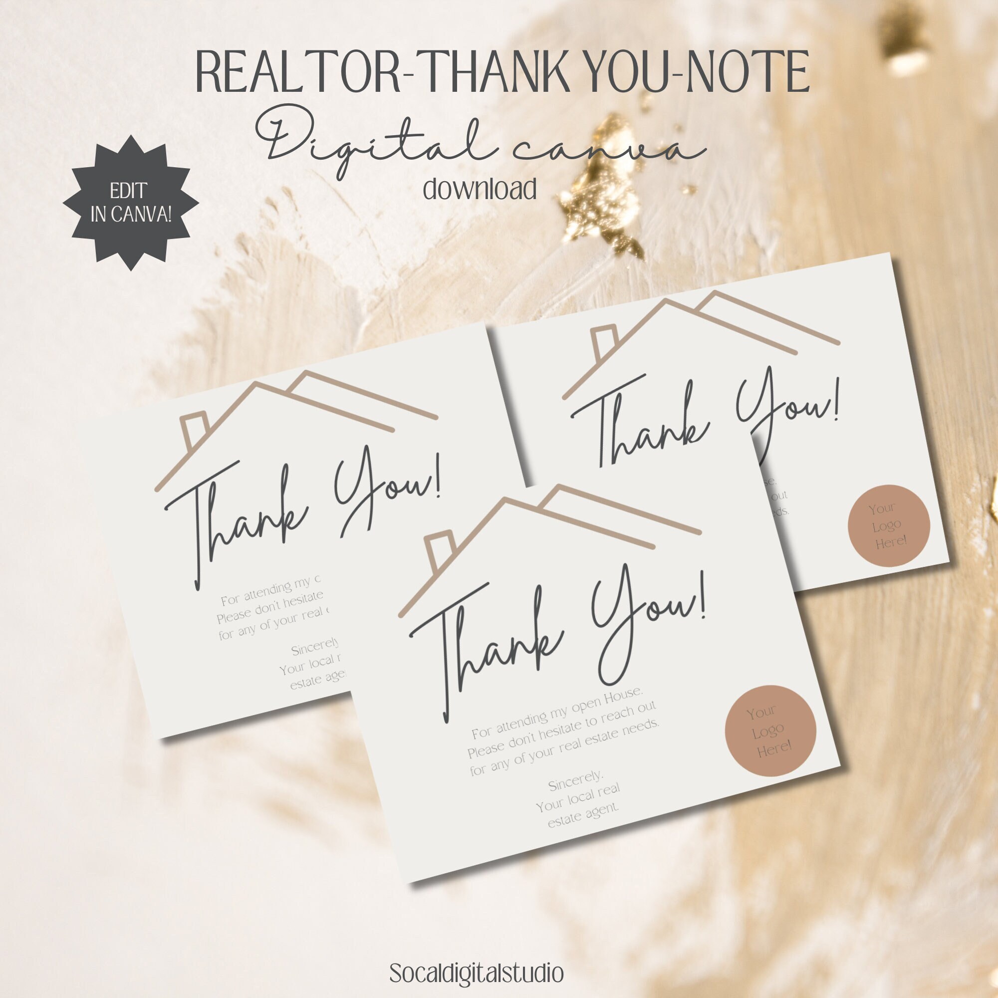 Realtor Thank You Note Realtor Open House Note-real Estate Marketing - Etsy