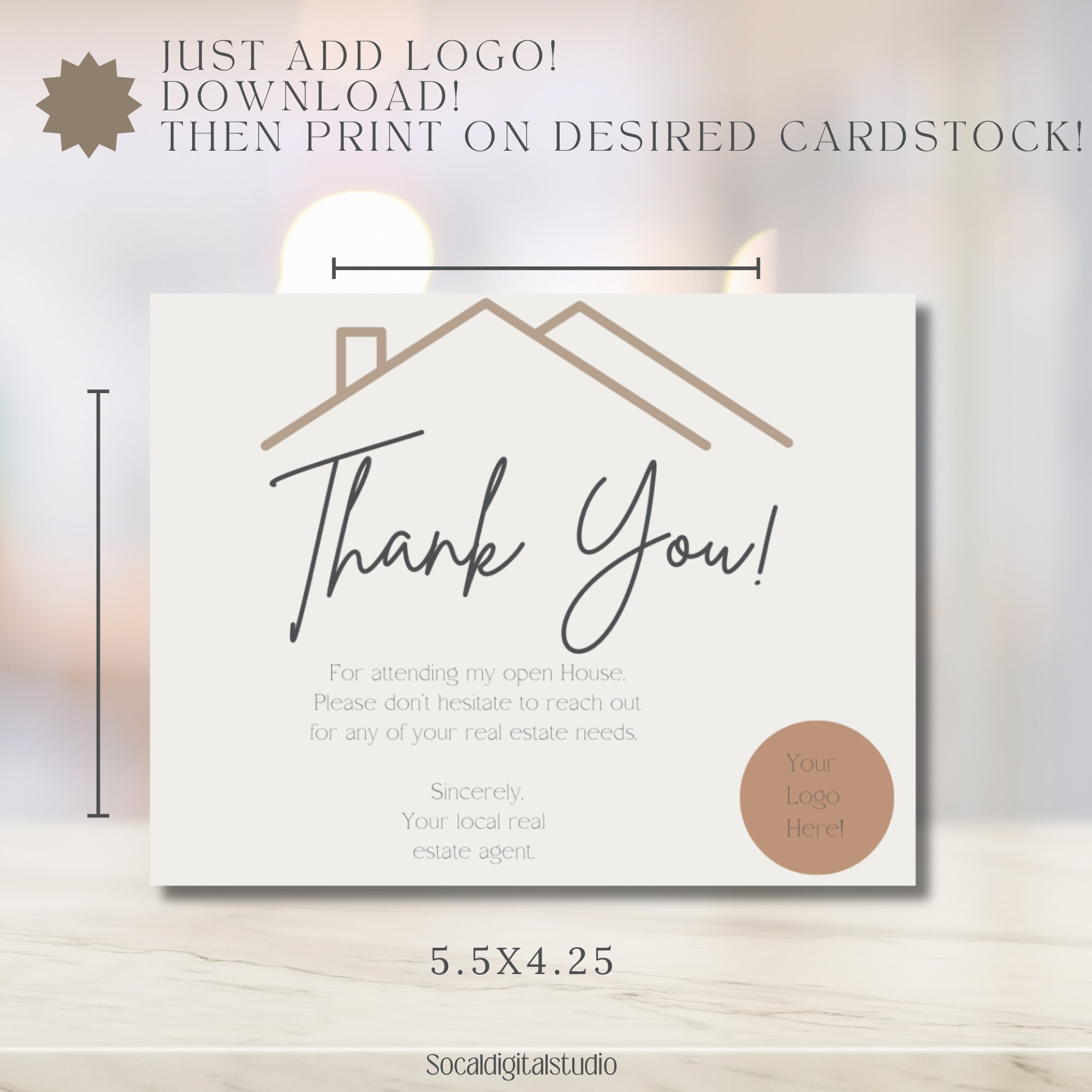 Realtor Thank You Note Realtor Open House Note-real Estate Marketing - Etsy