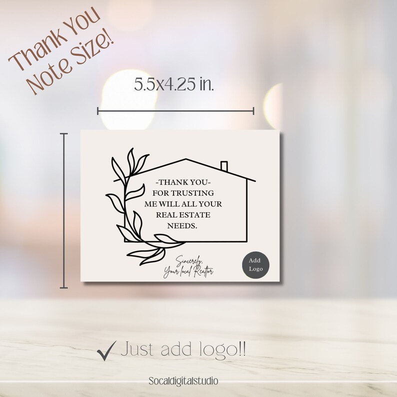 Real Estate Thank You Note L Realtor Thank You Note L Thank You Canva ...