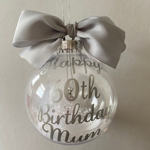 Birthday Personalised 16th 18th 21st 30th 40th 50th 60th Birthday Bauble Gift Hanging Number Charm inside image 3