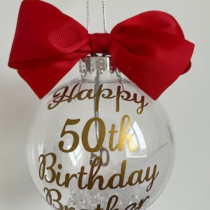 Birthday Personalised 16th 18th 21st 30th 40th 50th 60th Birthday Bauble Gift Hanging Number Charm inside image 9