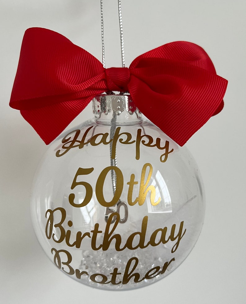 Birthday Personalised 16th 18th 21st 30th 40th 50th 60th Birthday Bauble Gift Hanging Number Charm inside image 9