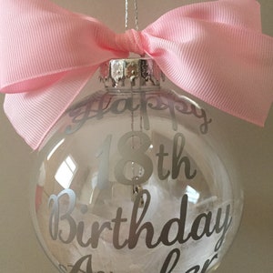 Birthday Personalised 16th 18th 21st 30th 40th 50th 60th Birthday Bauble Gift Hanging Number Charm inside image 10