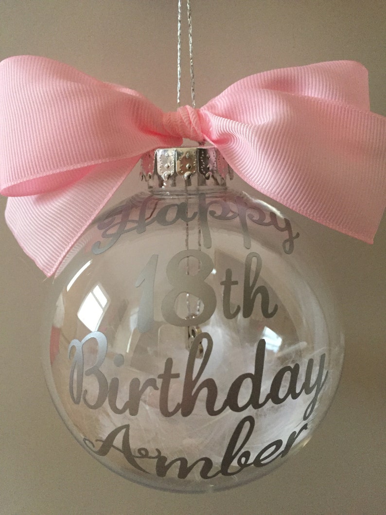 Birthday Personalised 16th 18th 21st 30th 40th 50th 60th Birthday Bauble Gift Hanging Number Charm inside image 10