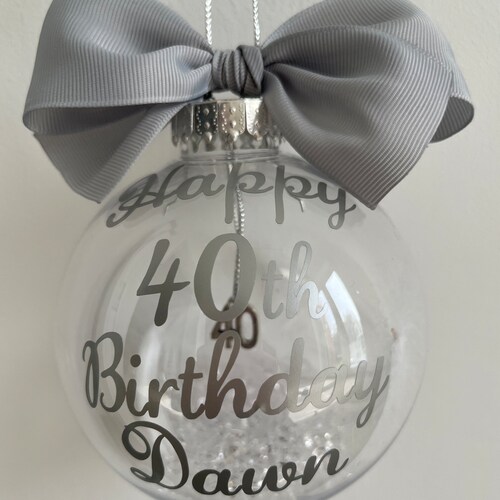 Birthday Personalised 13th 16th 18th 21st 30th 40th 50th 60th 70th Birthday Bauble Gift Hanging Number Charm inside