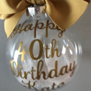 Birthday Personalised 16th 18th 21st 30th 40th 50th 60th Birthday Bauble Gift Hanging Number Charm inside image 5