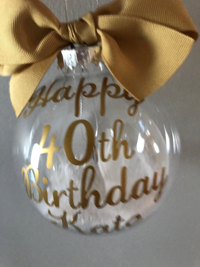 Birthday Personalised 16th 18th 21st 30th 40th 50th 60th Birthday Bauble Gift Hanging Number Charm inside image 5