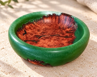 Redwood Burl Resin Bowl | Hand Turned Wood Centerpiece | Rustic Home Decor