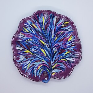 Hand-Painted Leaf Plate, Decorative Centerpiece