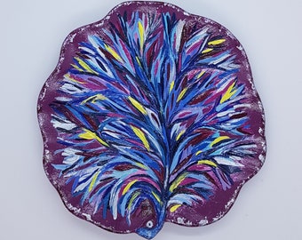 Hand-Painted Leaf Plate, Decorative Centerpiece