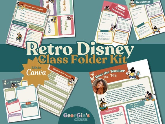 Disney Meet the Teacher & Class Folder Kit