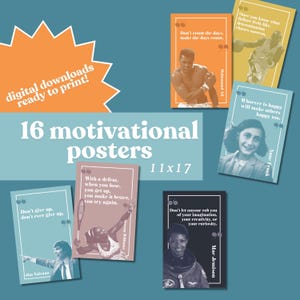 Inspirational Quote Posters: Famous Figures, Classroom Decor (11x17, 16 Prints)