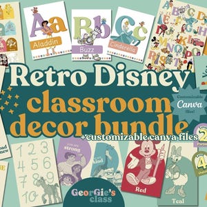 Disney Classroom Decor Bundle. Magic Mouse Classroom. Disney Class. Mouse Classroom Decor. Retro Classroom. Classroom Decor.