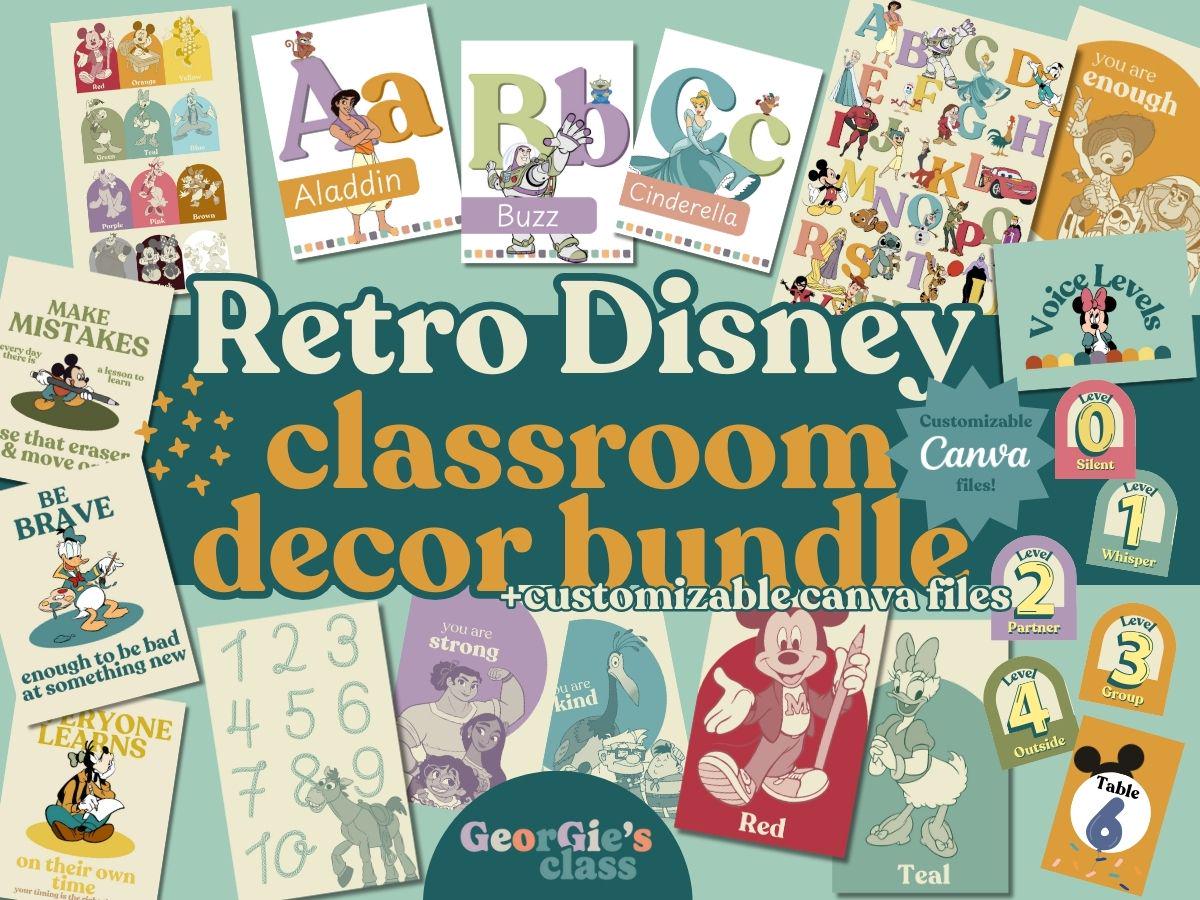 Disney Classroom Decor Bundle. Magic Mouse Classroom. Disney Class. Mouse Classroom Decor. Retro Classroom. Classroom Decor.