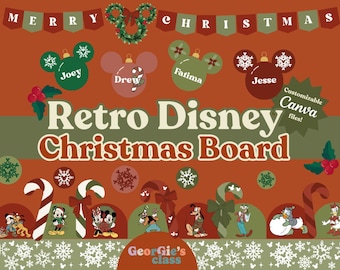 Retro Disney-prikbord kerstklasse