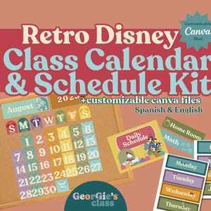Disney Class Calendar & Schedule Kit. Disney Class Decor. Disney Calendar. Class Calendar. Class Schedule. Class Calendar Builder. Editable