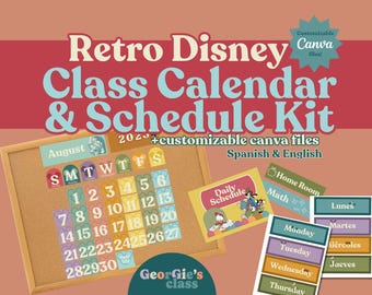 Disney Class Calendar & Schedule Kit. Disney Class Decor. Disney Calendar. Class Calendar. Class Schedule. Class Calendar Builder. Editable