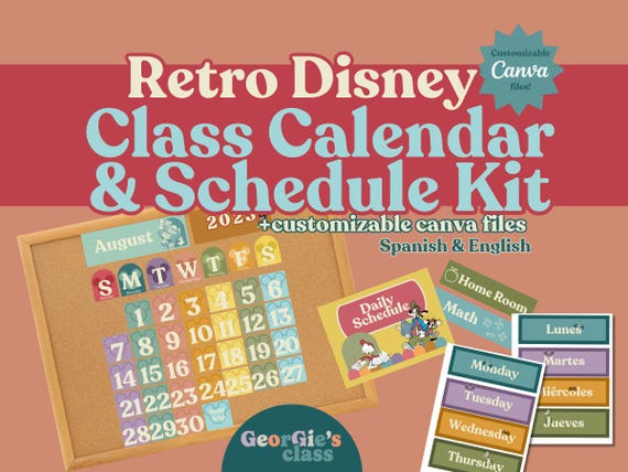 Disney Class Calendar & Schedule Kit. Disney Class Decor. Disney Calendar. Class Calendar. Class Schedule. Class Calendar Builder. Editable