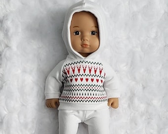 Caring for Baby Ugly Christmas Hoodie  for 8 inch Dolls