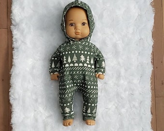 Caring for Baby Green Holiday Sleeper Set for 8 inch Dolls