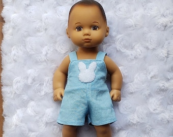 Caring for Baby Blue Bunny Overall für 8 inch Dolls