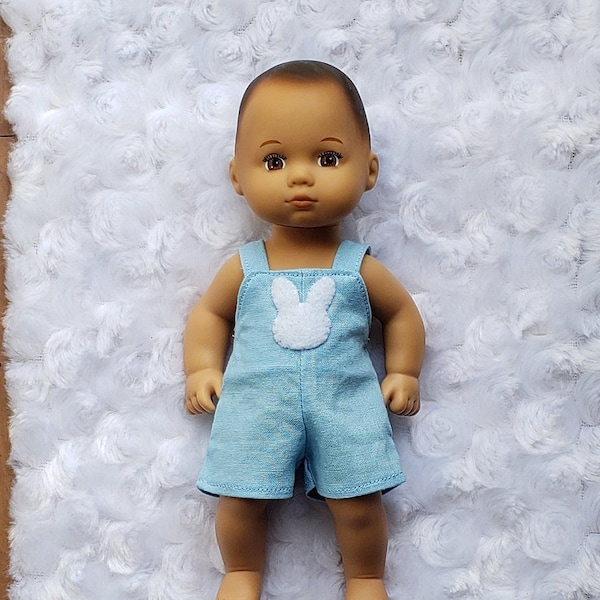 Caring for Baby Blue Bunny Overalls for 8 inch Dolls